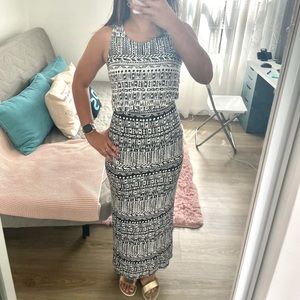 Black and white maxi dress